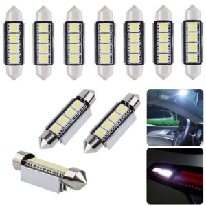 10 Bombillas LED Festoon 41mm 12V Blanco Frío Interior Coche